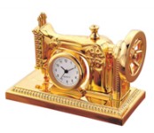 Desk Top Novelty Gold Sowing Machine Clock